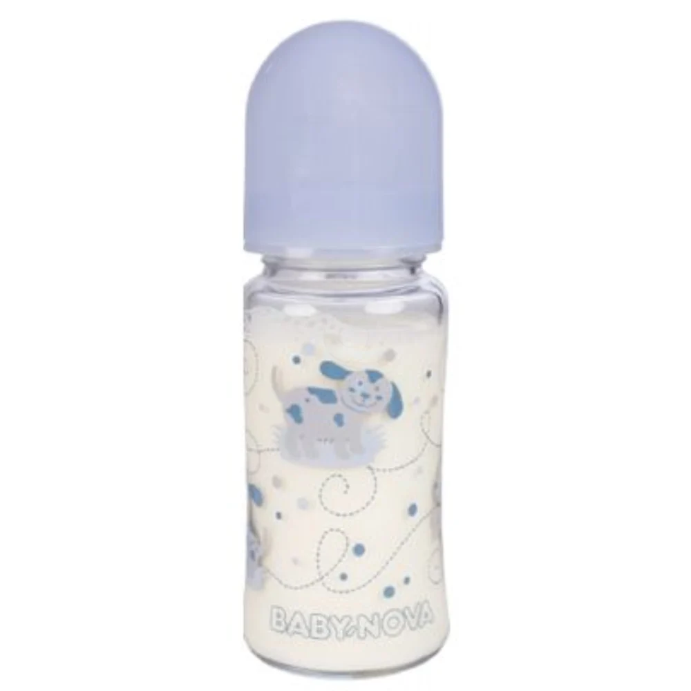 Baby-Nova, steklena steklenička s širokim vratom - različni motivi (230 ml)